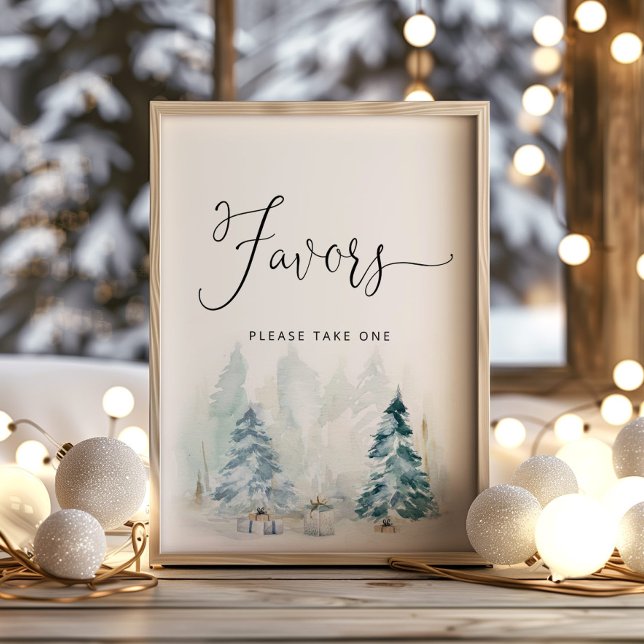 Winter Christmas tree baby shower Favors Poster (Creator Uploaded)