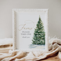 Winter Christmas Tree Baby Shower Favors Sign