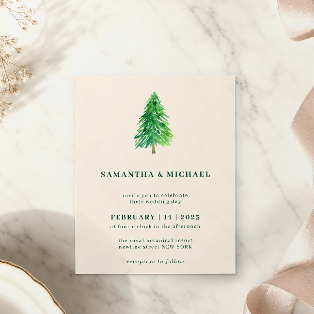 Winter Christmas Tree | Simple Elegant Wedding Flyer