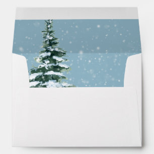 Winter Christmas Tree with Snow Envelope