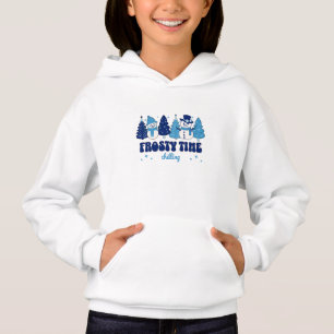 Winter Christmas Trees and Snowmen Frosty Time Hoodie