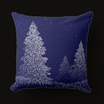 Winter Christmas Trees Throw Pillow