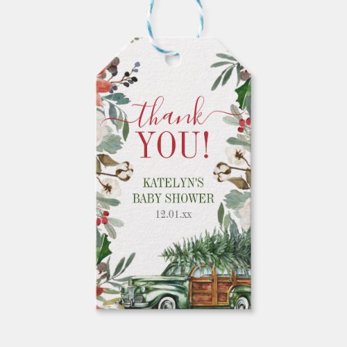 Winter Christmas Truck Favor Tag