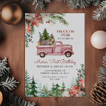 Winter Christmas Truck on over for birthday party Invitation<br><div class="desc">Winter Woodland Christmas Truck on over for a birthday party Invitation
Event can be customized.</div>