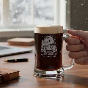 Winter Christmas Truck Personalized Name Corporate Stein