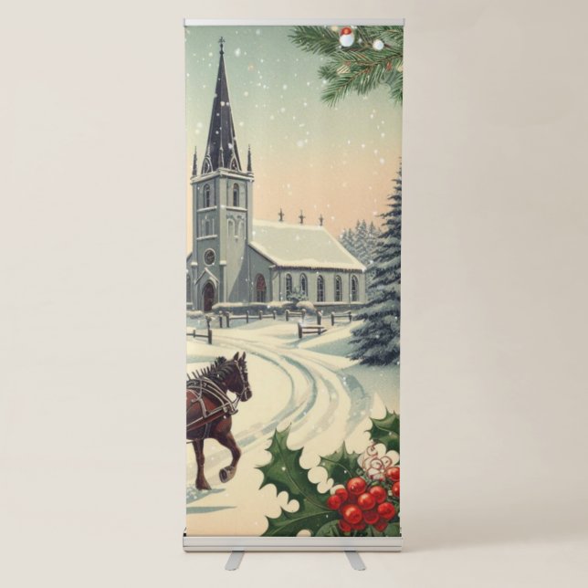 Winter/Christmas Vertical Retractable Banner (Front)