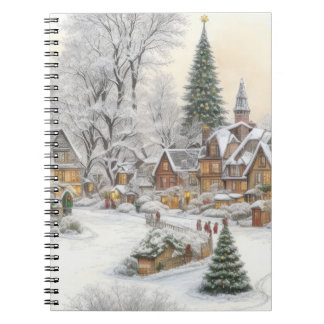 Winter Christmas Village Notebook
