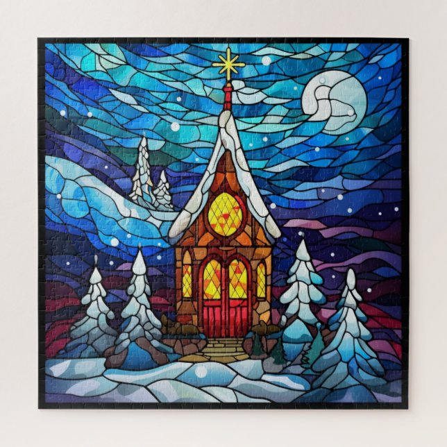 Winter Church Puzzle (Vertical)