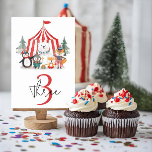 Winter Circus Birthday Table Number