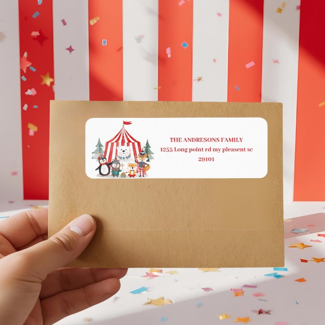 Winter Circus Woodland Animals  Label (Creator Uploaded)