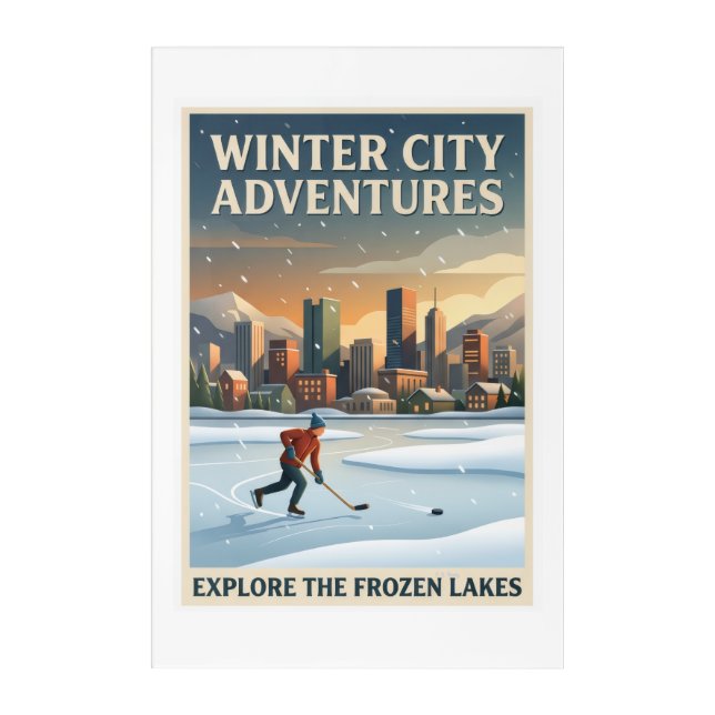 Winter City Adventures Acrylic Print (Front)