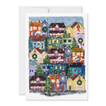 Winter City Holiday Blank Card