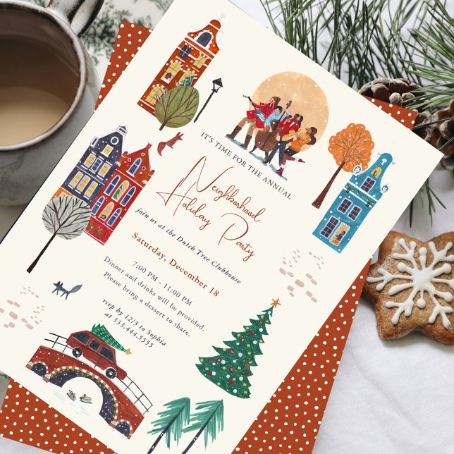 Winter City Holiday Christmas Party Invitation (Winter City Holiday Christmas Party Invitation)