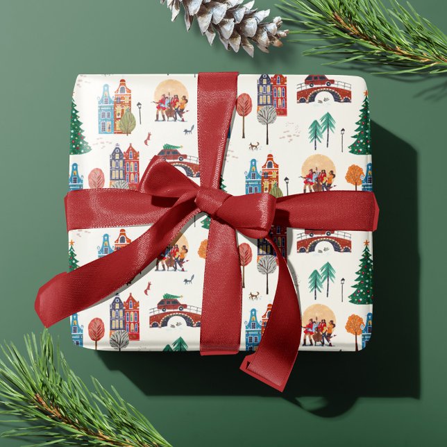 Winter City Holiday Christmas Party Wrapping Paper (Winter City Holiday Christmas Party Wrapping Paper)