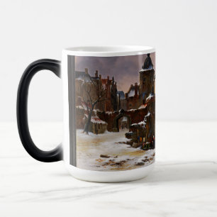 Winter Cityscape With Frozen River Classical Art Color Morph Mug