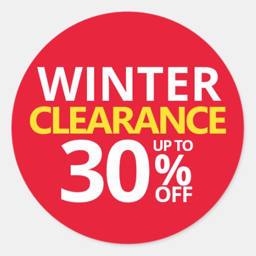 Winter Clearance 30 OFF Thirty Small Business Classic Round Sticker