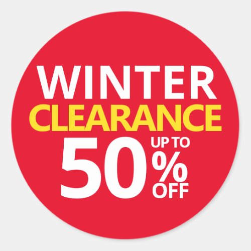 Winter Clearance 50 OFF FIFTY Small Business Classic Round Sticker