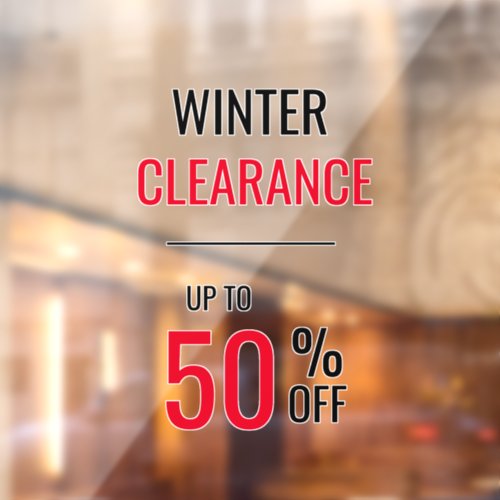 Winter Clearance Liquidation Up to 50 OFF SALE Window Cling