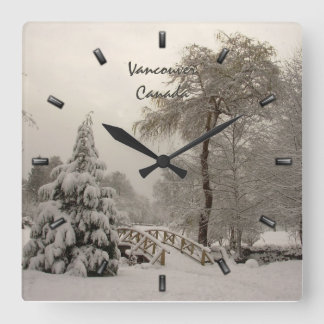 Winter Clock Custom Winter Bridge Wall Clock