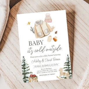 Winter Clothes It's Cold Outside Baby Shower Invitation