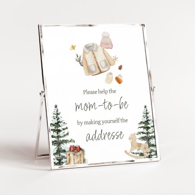 Winter Clothes It's Cold Outside Envelope Station Poster (Merry Little Winter Baby Clothes Baby Shower Envelope Station Sign)