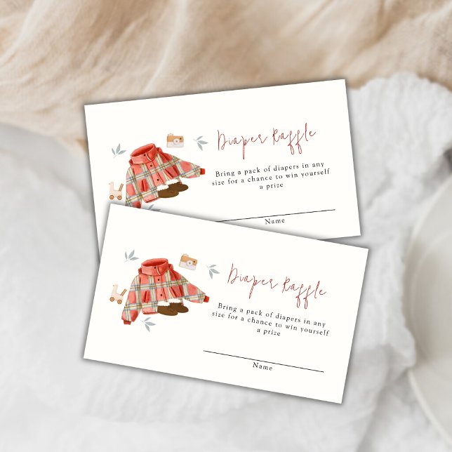 Winter Clothes Toys Baby Shower Diaper Raffle  Enclosure Card (Winter Clothes Toys Baby Shower Diaper Raffle Enclosure Card)