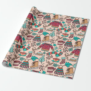 Winter Clothing Wrapping Paper