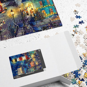 Winter Coastal Village Town by the Sea 1014 Piece Jigsaw Puzzle
