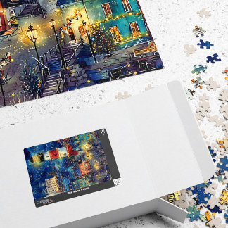 Winter Coastal Village Town by the Sea 1014 Piece Jigsaw Puzzle