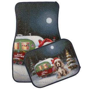 Winter Cocker Spaniel Caravan Christmas Adventure Car Floor Mat