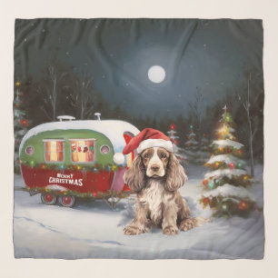 Winter Cocker Spaniel Caravan Christmas Adventure Scarf