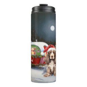 Winter Cocker Spaniel Caravan Christmas Adventure Thermal Tumbler