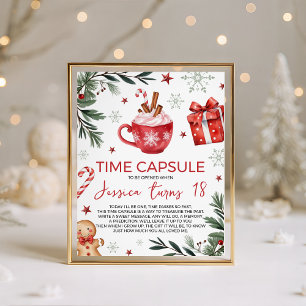 Winter Cocoa Birthday Time Capsule Sign