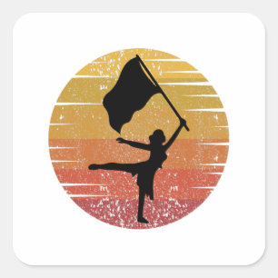 Winter Color Guard Flag Corps Dance Dancer Square Sticker