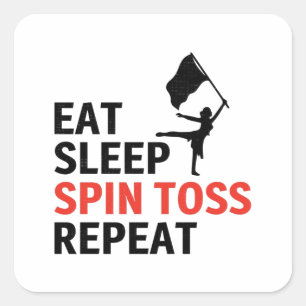 Winter Color Guard Flag Corps Dance Square Sticker