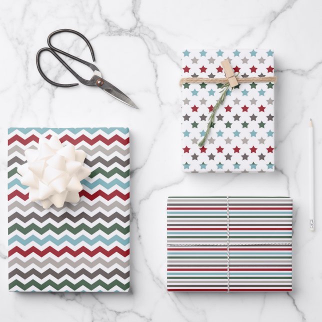 Winter colors Wrapping Paper Sheets Set 3 (Front)