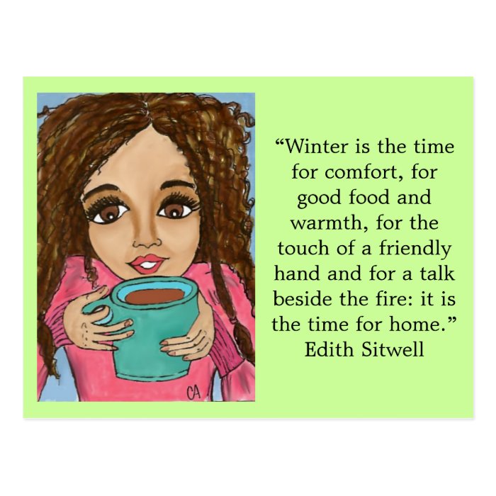 Winter comfort postcard