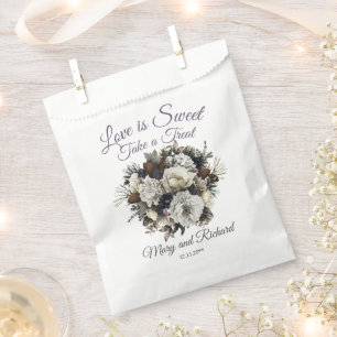 Winter Conifer Floral Love is Sweet Take a Treat Favor Bag