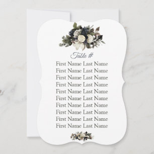 Winter Conifer Floral Peony Wedding Seating Chart