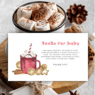 Winter cookies and cocoa books for baby ticket enclosure card