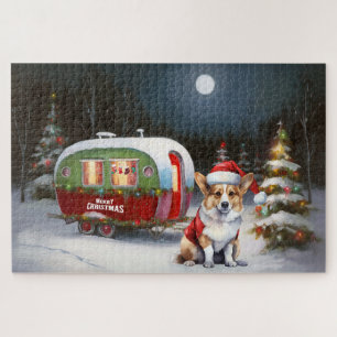 Winter Corgi Caravan Christmas Adventure Jigsaw Puzzle