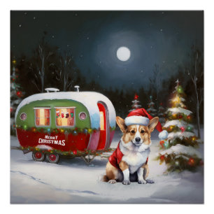 Winter Corgi Caravan Christmas Adventure Poster