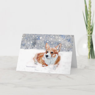 Winter Corgi Holiday Card