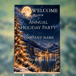 Winter Corporate Holiday Party Welcome SigN