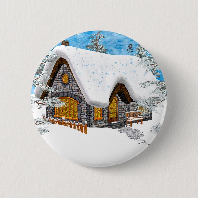 Winter Cottage Button (Front)