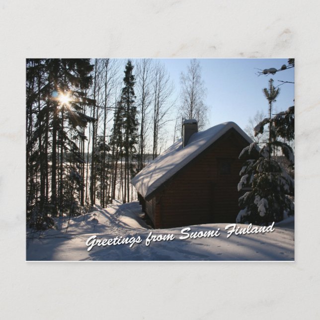 Winter Cottage in Finland Postcard (Front)