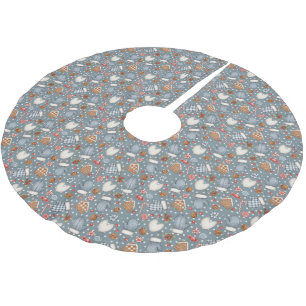 Winter Cottage Pattern Tree Skirt