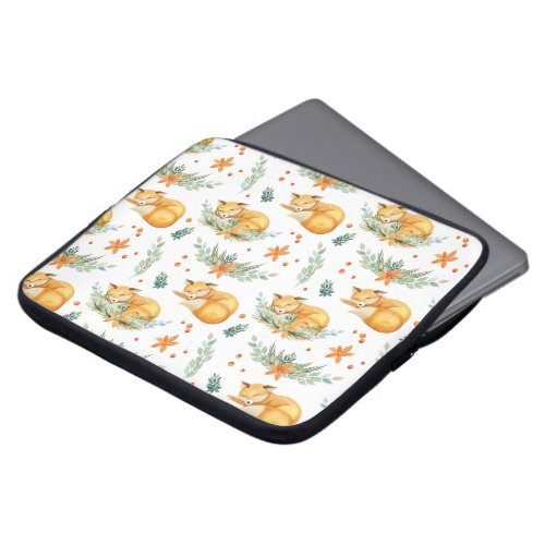 Winter Cottagecore Sleeping Fox Laptop Sleeve