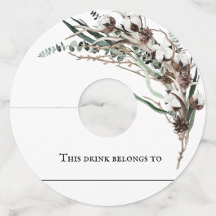 Winter Cotton Christmas Party Wedding  Wine Glass Tag