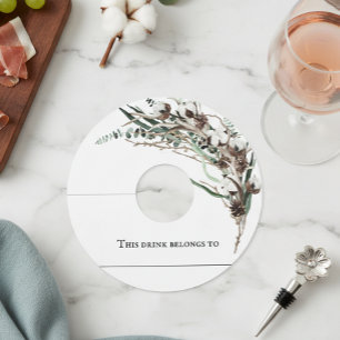 Winter Cotton Christmas Party Wedding Wine Glass Tag